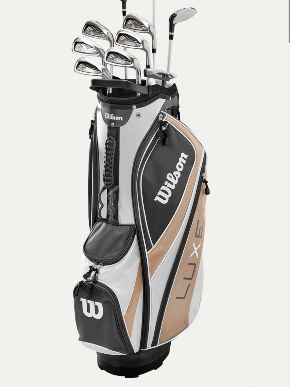 Wilson Women’s Golf Bag in Black, White & Tan